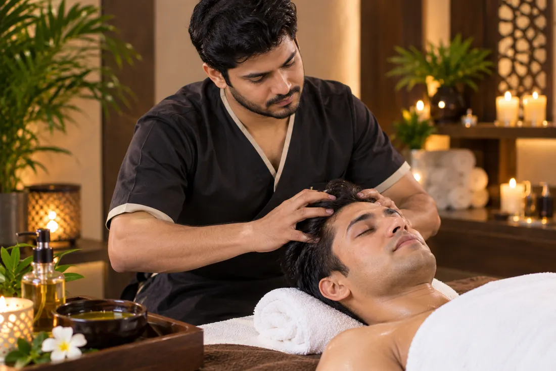 Head massage, illustrative image