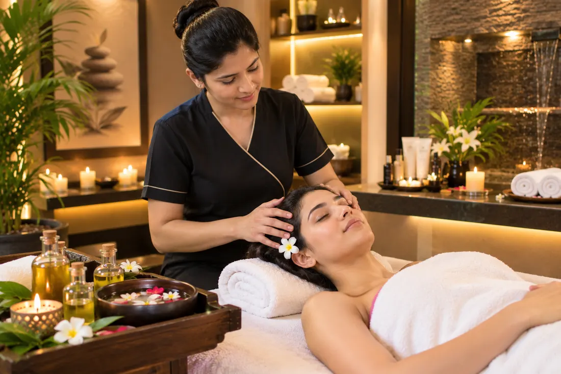 Relaxing head massage